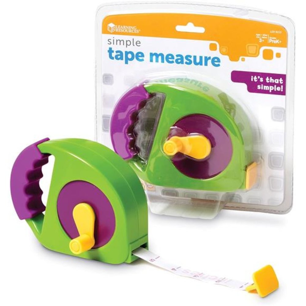 Simple Tape Measure, Ages 3+, Retractable Toy Tape Measure, Measures 4 Feet
